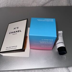 Chanel beauty sample and Laneige cotton lip mask